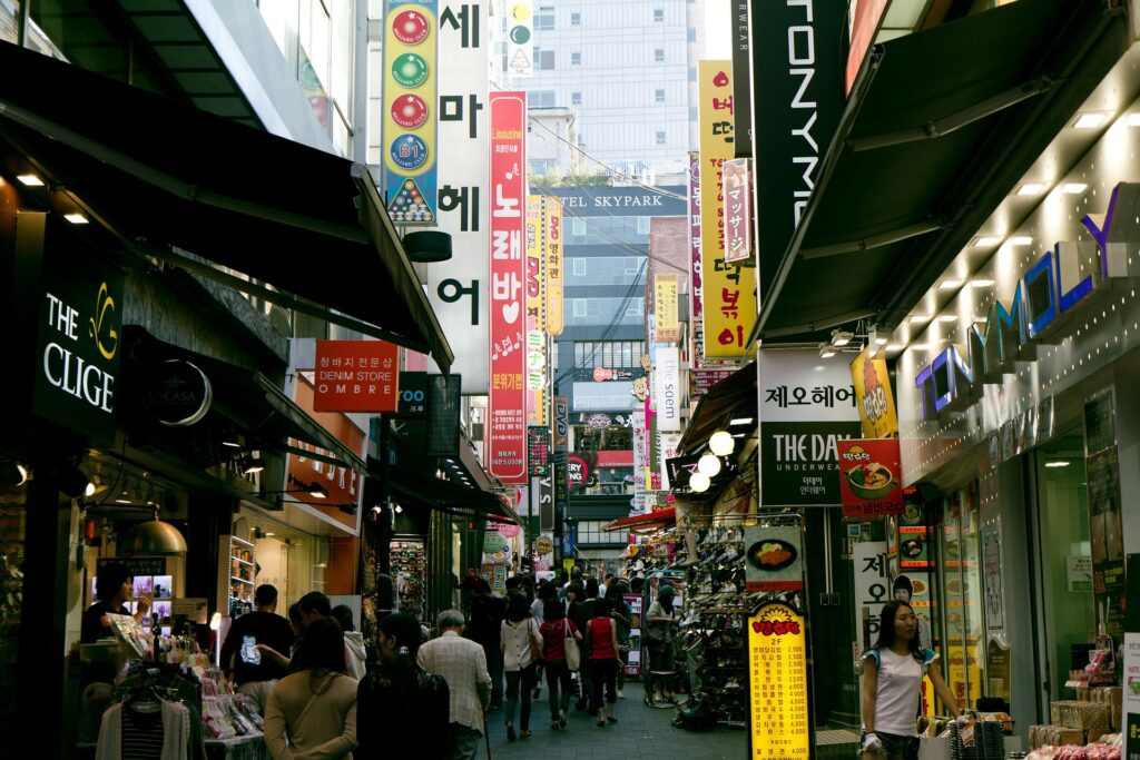 the streets of Myeongdong